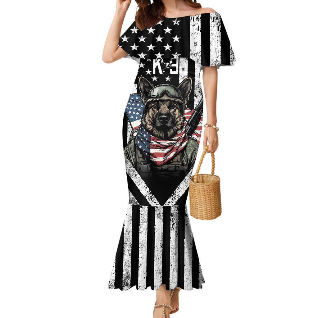 USA National K9 Veterans Day Mermaid Dress Honoring Our Furring Heroes