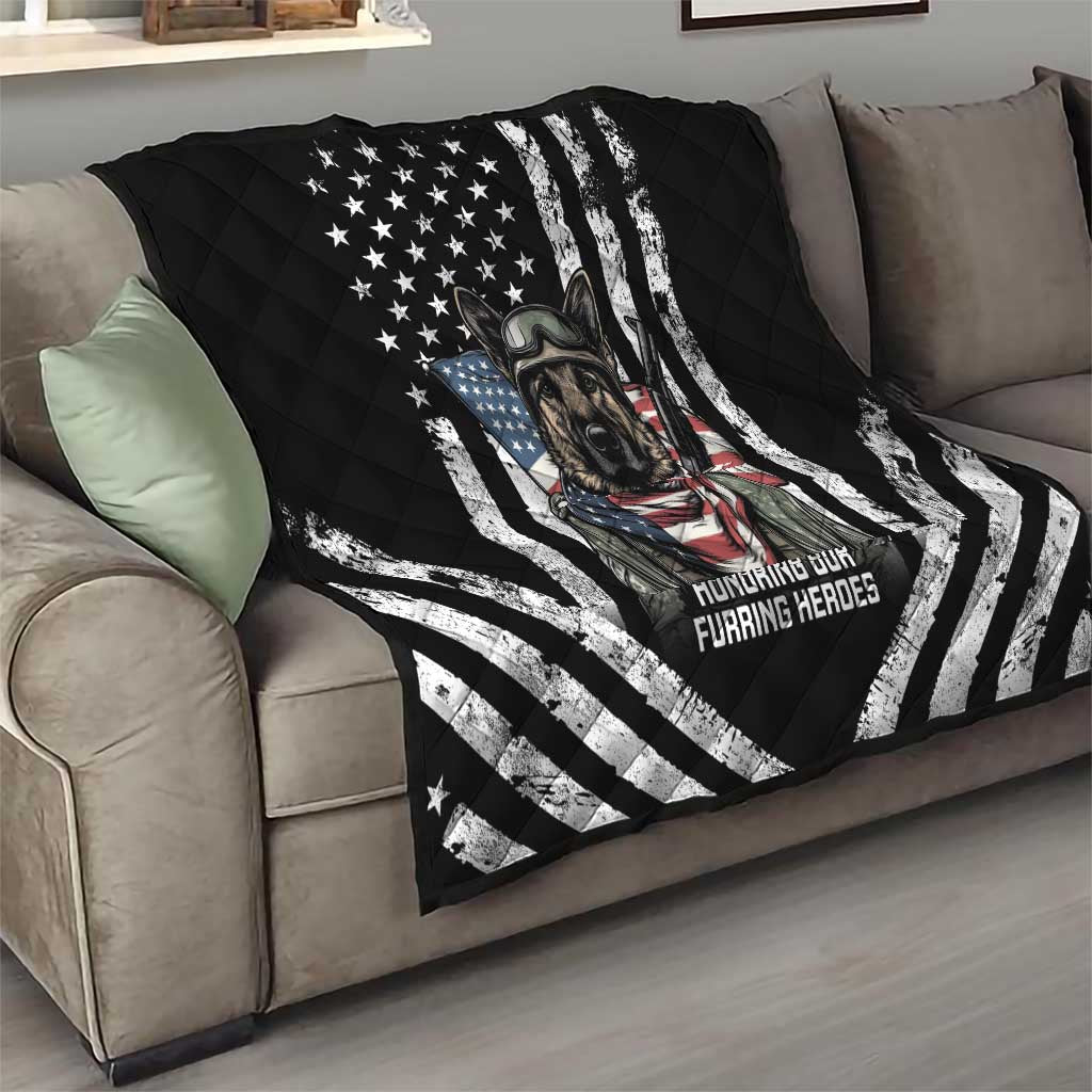 USA National K9 Veterans Day Quilt Honoring Our Furring Heroes