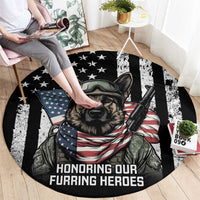 USA National K9 Veterans Day Round Carpet Honoring Our Furring Heroes