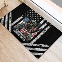 USA National K9 Veterans Day Rubber Doormat Honoring Our Furring Heroes