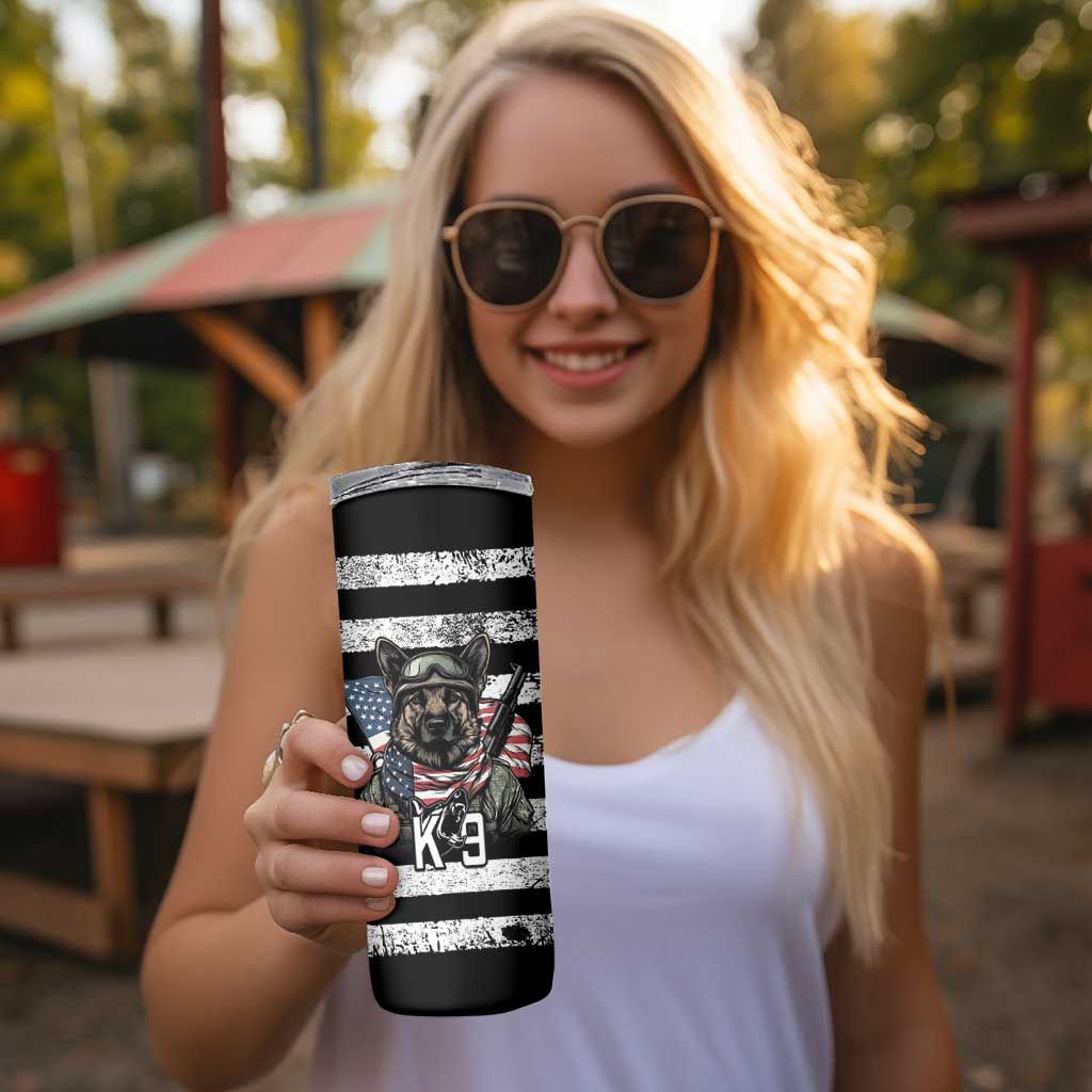 USA National K9 Veterans Day Skinny Tumbler Honoring Our Furring Heroes