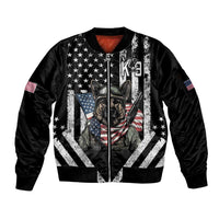USA National K9 Veterans Day Sleeve Zip Bomber Jacket Honoring Our Furring Heroes