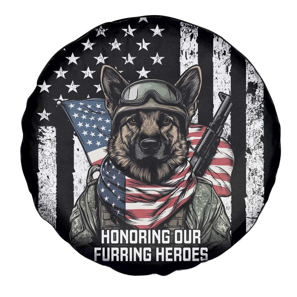 USA National K9 Veterans Day Spare Tire Cover Honoring Our Furring Heroes
