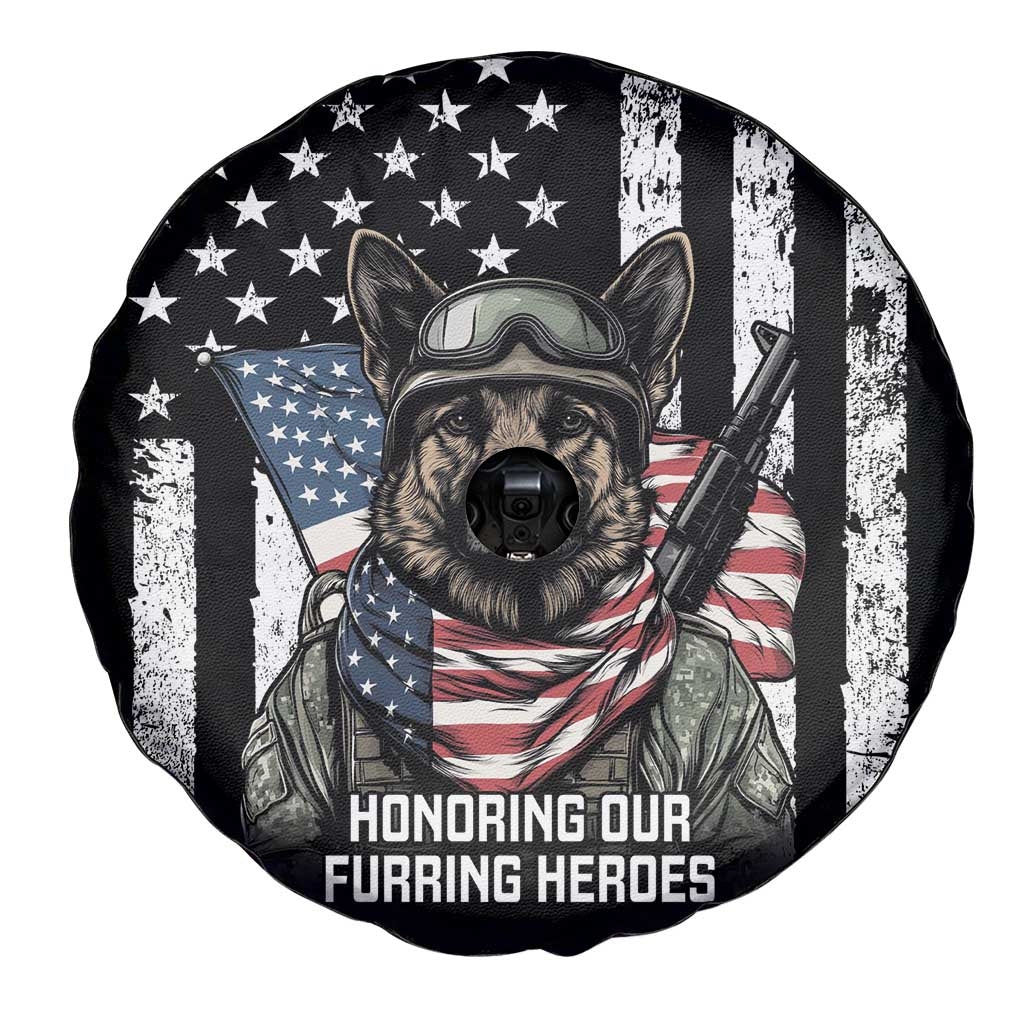 USA National K9 Veterans Day Spare Tire Cover Honoring Our Furring Heroes
