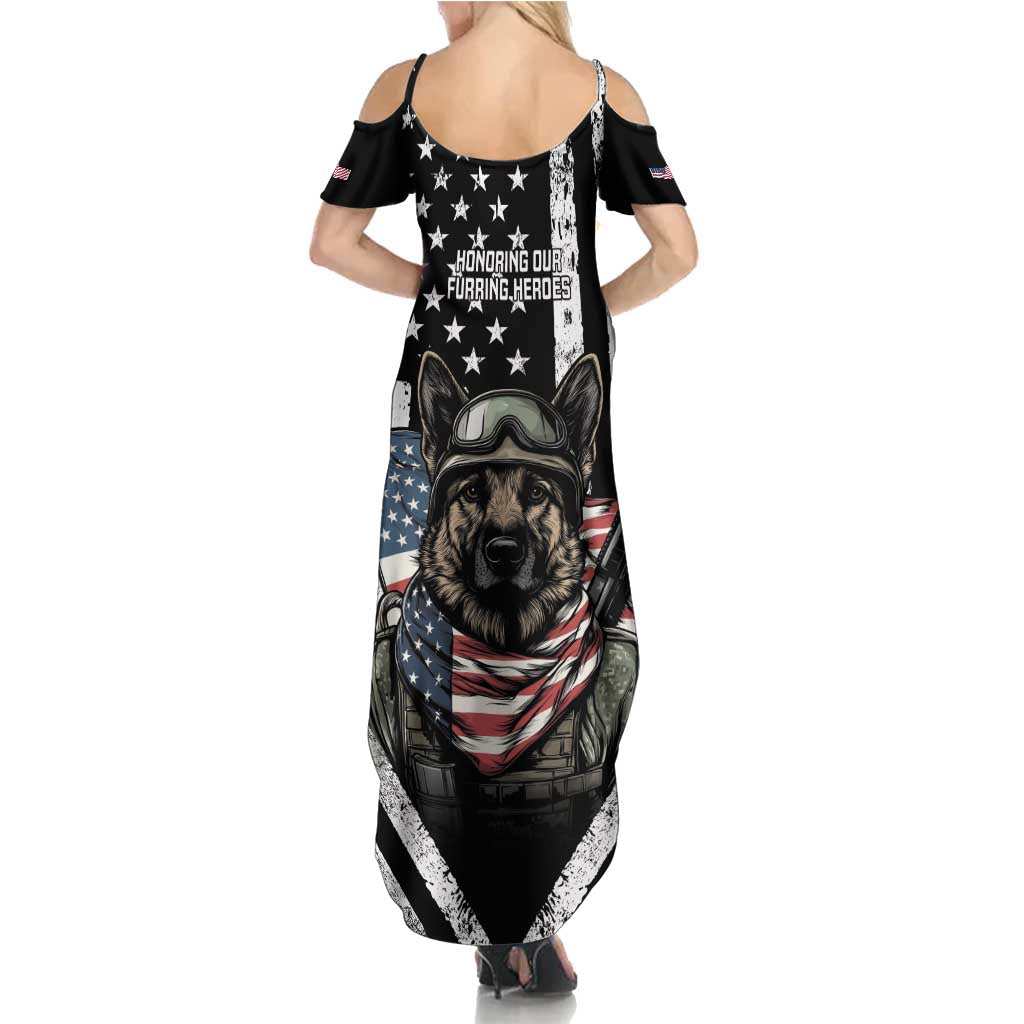 USA National K9 Veterans Day Summer Maxi Dress Honoring Our Furring Heroes