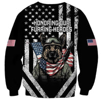 USA National K9 Veterans Day Sweatshirt Honoring Our Furring Heroes