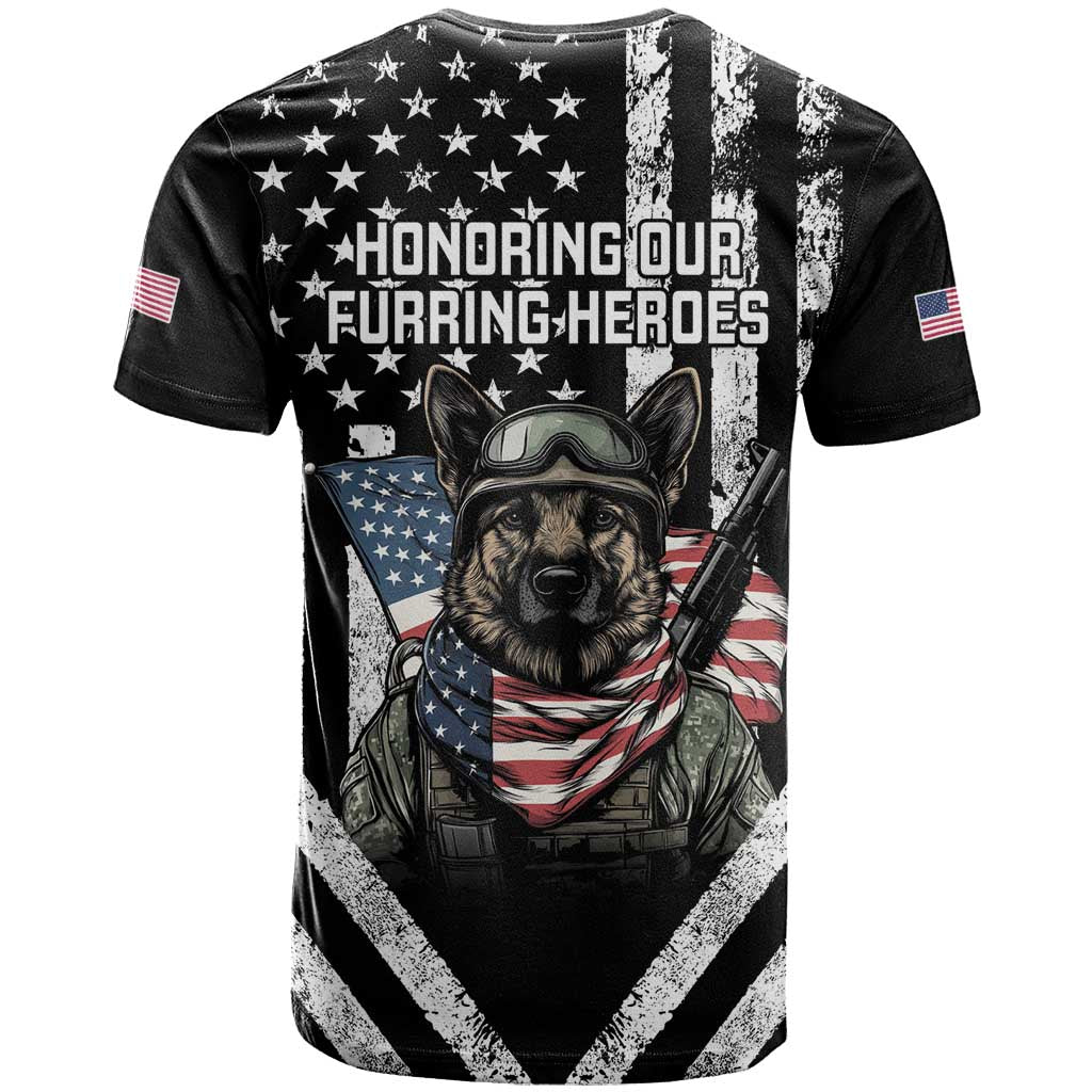 USA National K9 Veterans Day T Shirt Honoring Our Furring Heroes