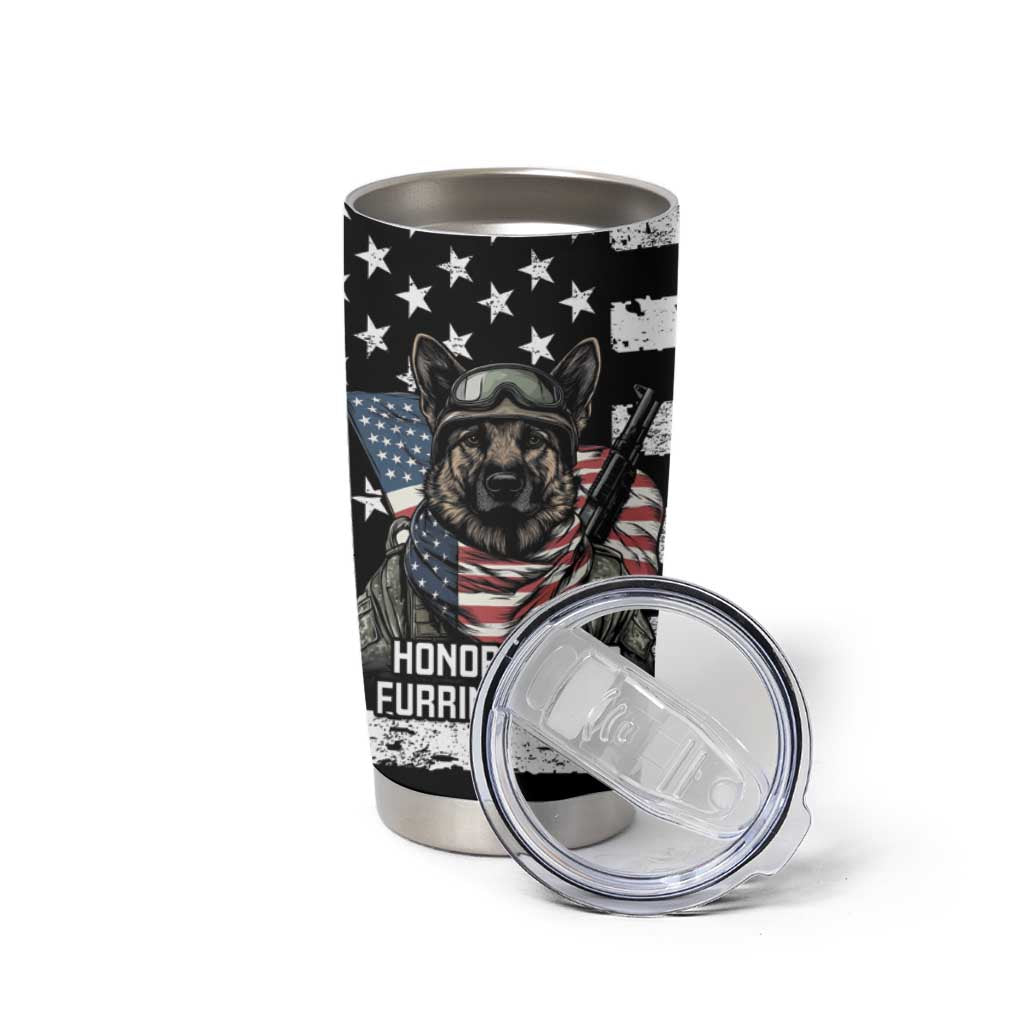 USA National K9 Veterans Day Tumbler Cup Honoring Our Furring Heroes