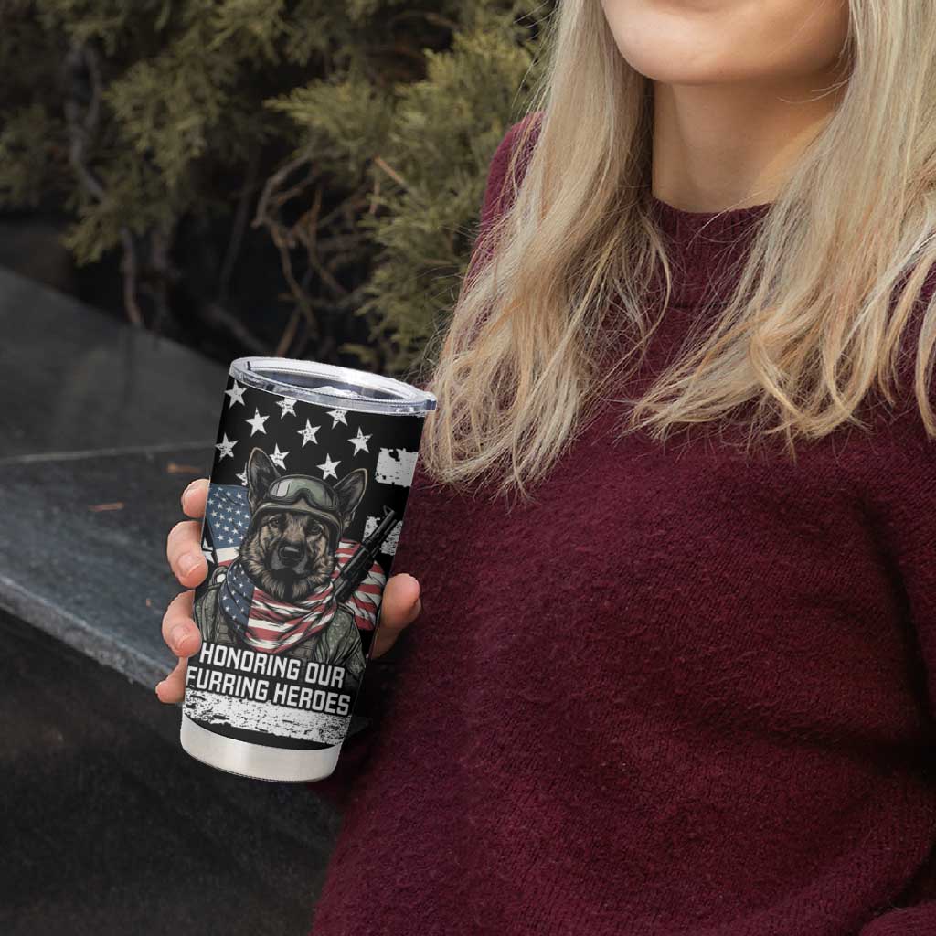 USA National K9 Veterans Day Tumbler Cup Honoring Our Furring Heroes