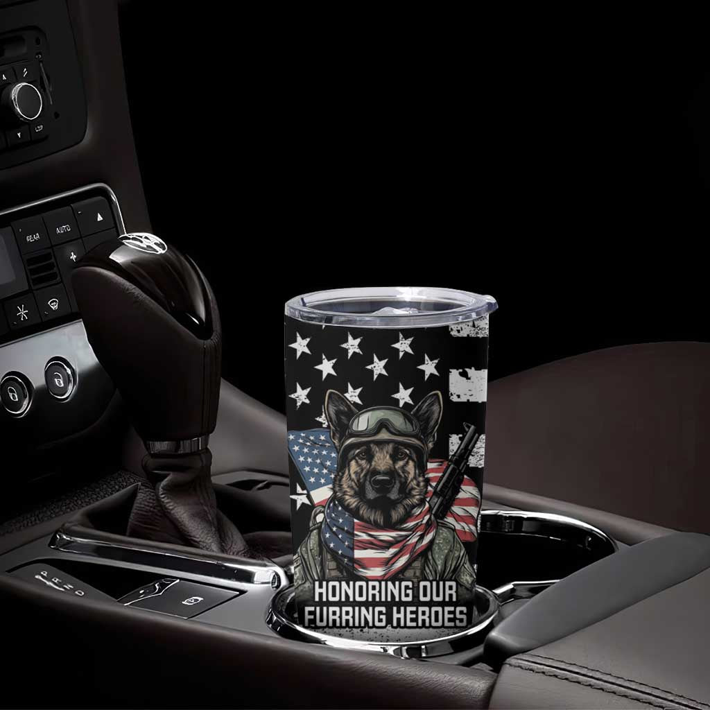 USA National K9 Veterans Day Tumbler Cup Honoring Our Furring Heroes