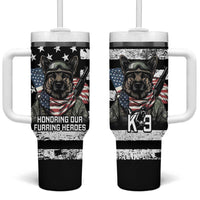 USA National K9 Veterans Day Tumbler With Handle Honoring Our Furring Heroes