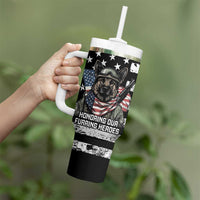 USA National K9 Veterans Day Tumbler With Handle Honoring Our Furring Heroes