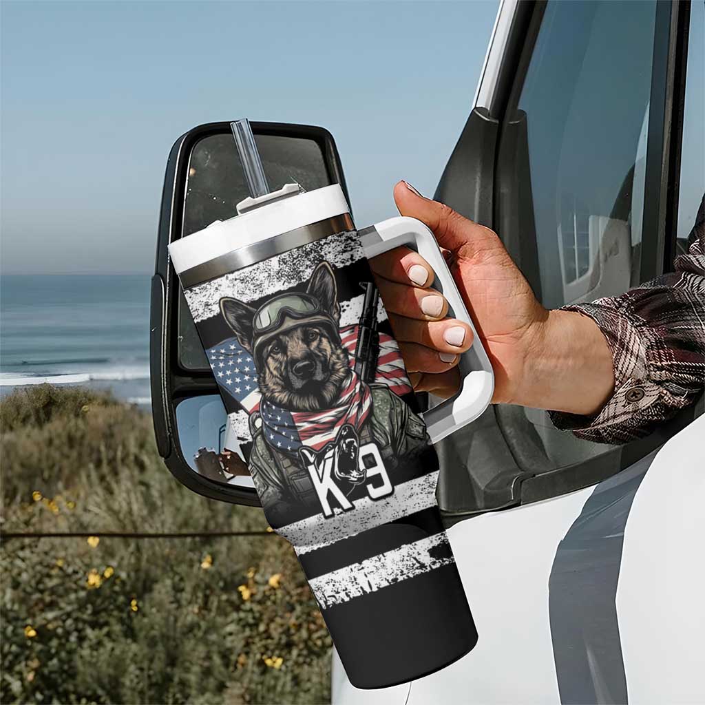USA National K9 Veterans Day Tumbler With Handle Honoring Our Furring Heroes