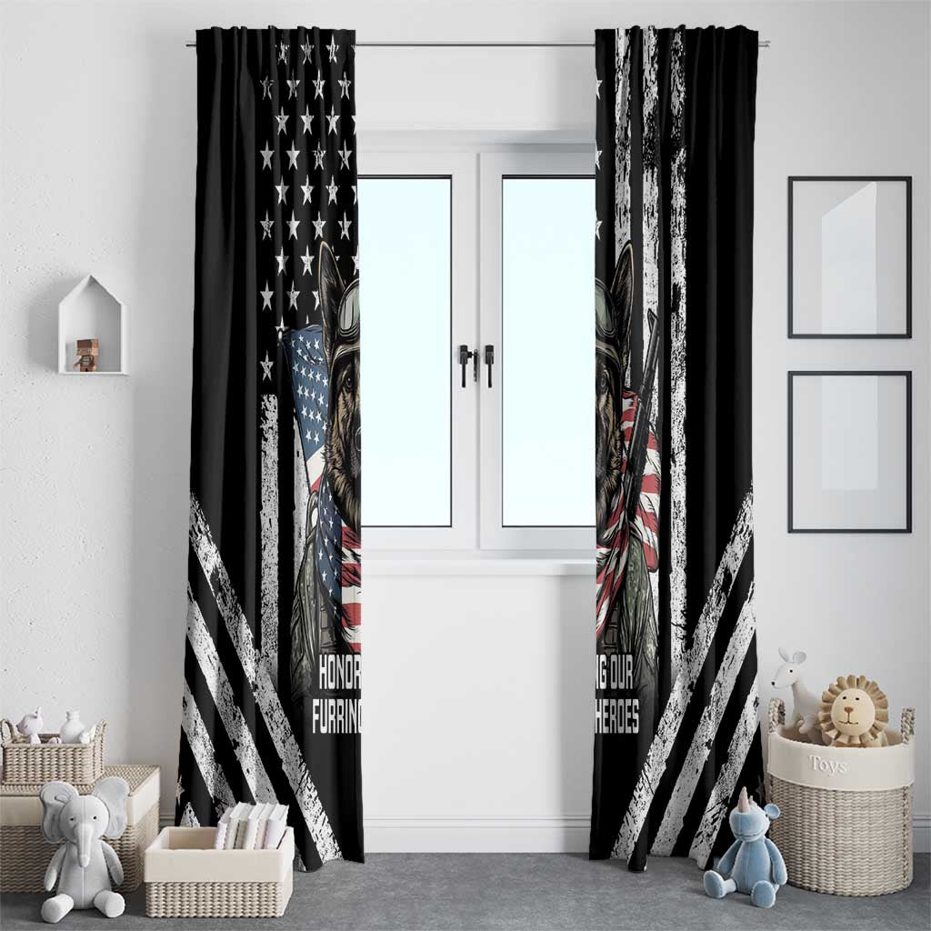 USA National K9 Veterans Day Window Curtain Honoring Our Furring Heroes