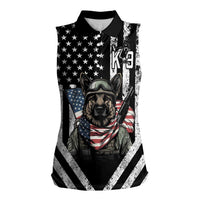 USA National K9 Veterans Day Women Sleeveless Polo Shirt Honoring Our Furring Heroes
