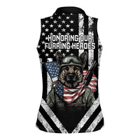 USA National K9 Veterans Day Women Sleeveless Polo Shirt Honoring Our Furring Heroes