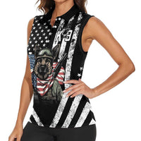 USA National K9 Veterans Day Women Sleeveless Polo Shirt Honoring Our Furring Heroes
