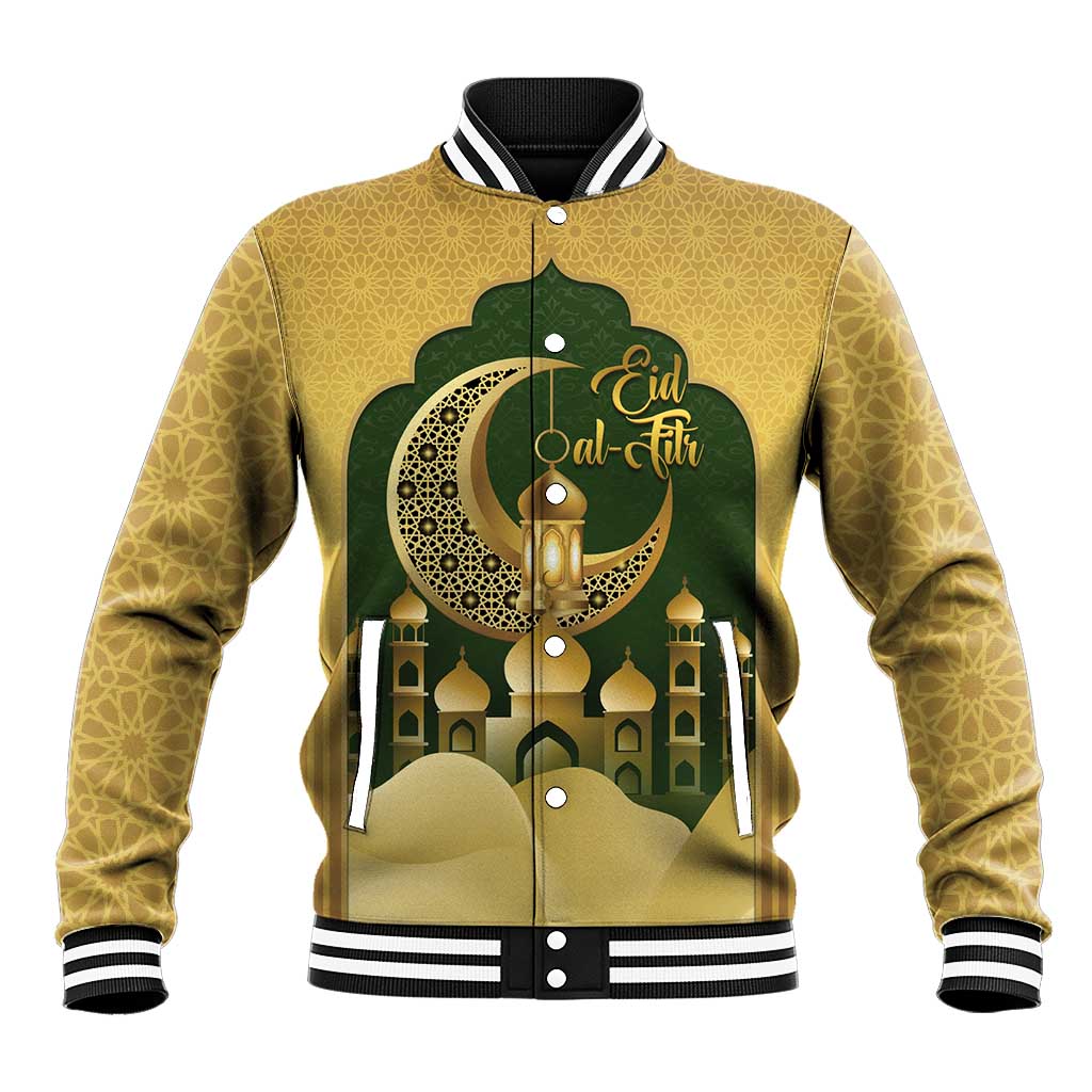 Eid al-Fitr Baseball Jacket Khair Mubarak Islamic Pattern