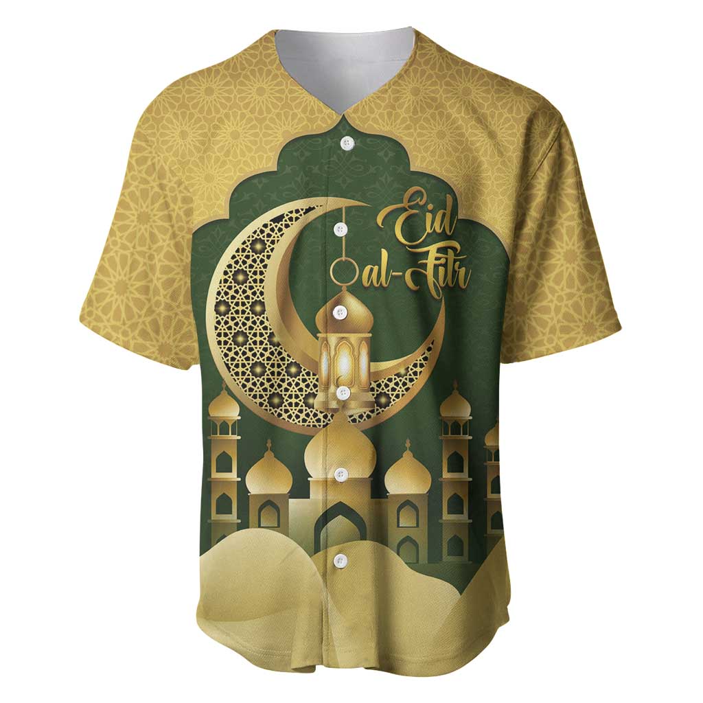 Eid al-Fitr Baseball Jersey Khair Mubarak Islamic Pattern