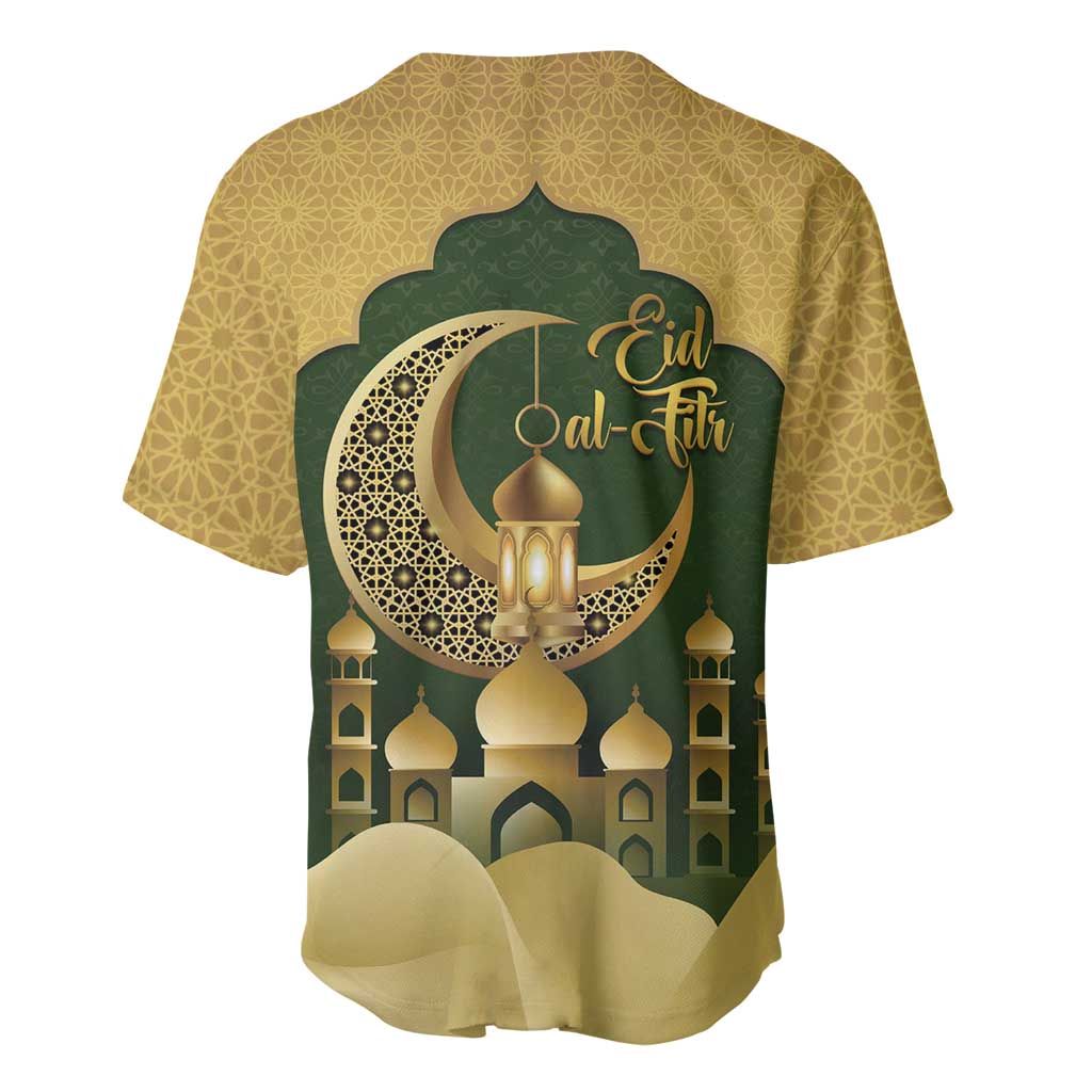Eid al-Fitr Baseball Jersey Khair Mubarak Islamic Pattern