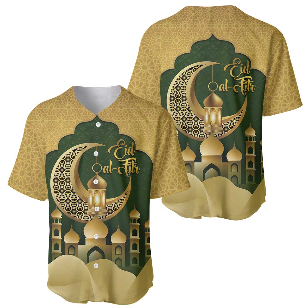Eid al-Fitr Baseball Jersey Khair Mubarak Islamic Pattern