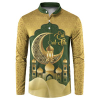 Eid al-Fitr Button Sweatshirt Khair Mubarak Islamic Pattern