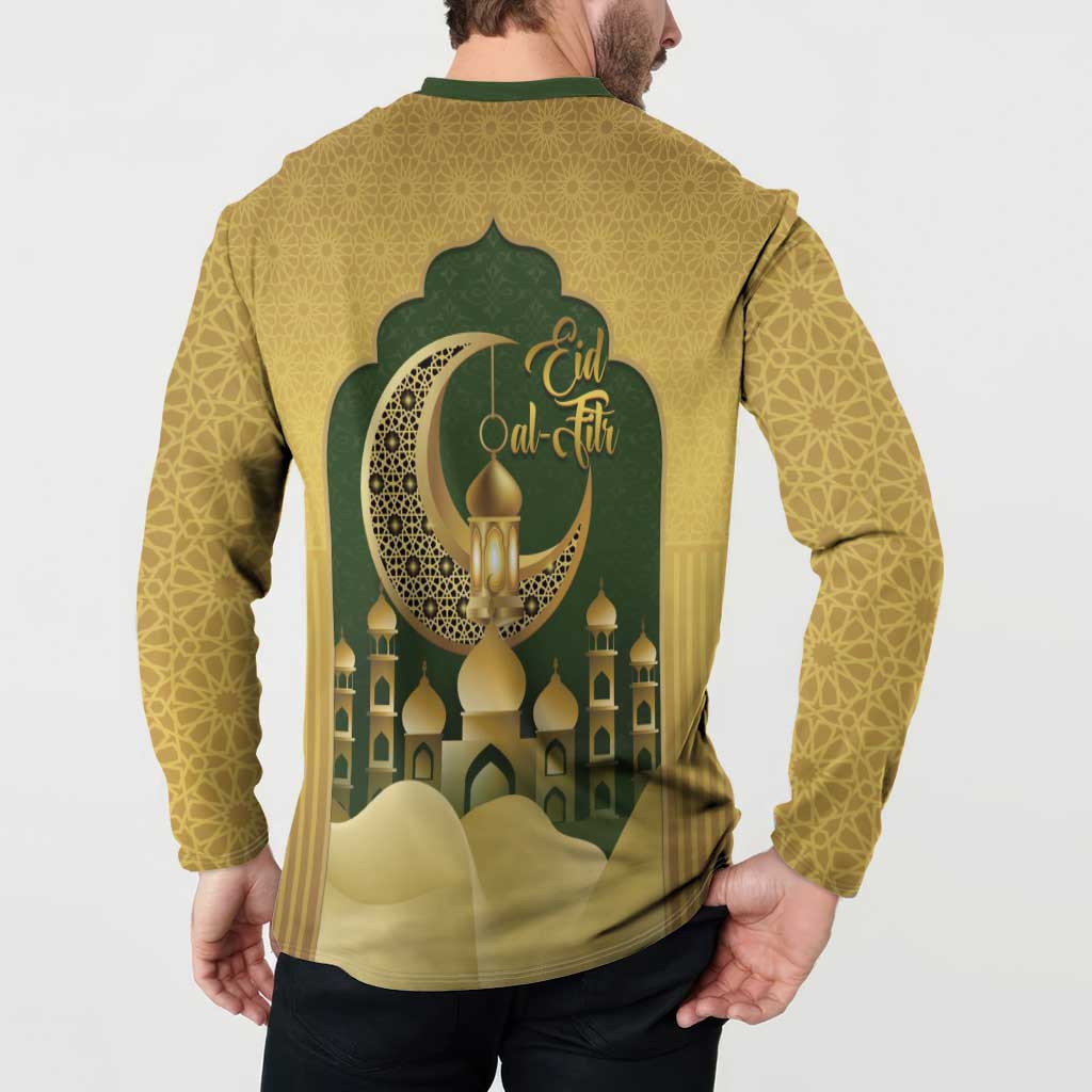 Eid al-Fitr Button Sweatshirt Khair Mubarak Islamic Pattern