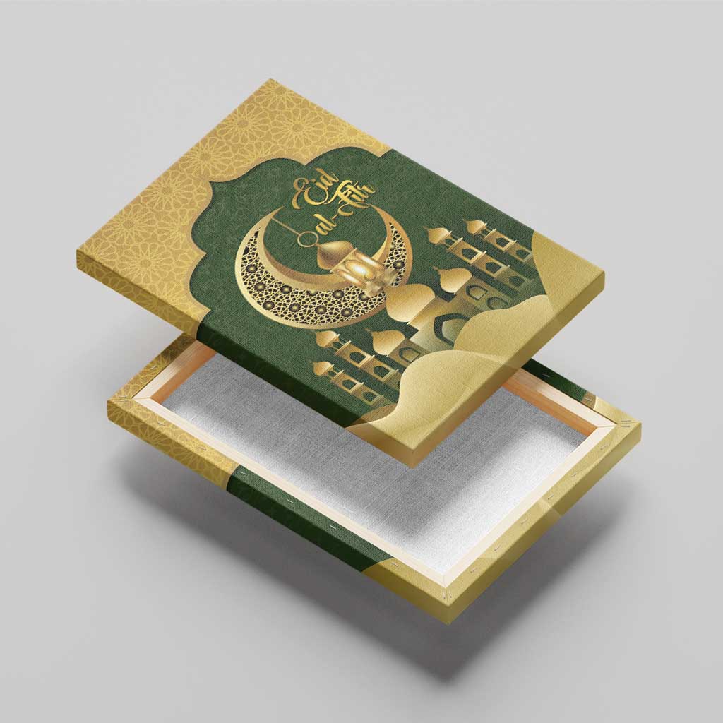 Eid al-Fitr Canvas Wall Art Khair Mubarak Islamic Pattern