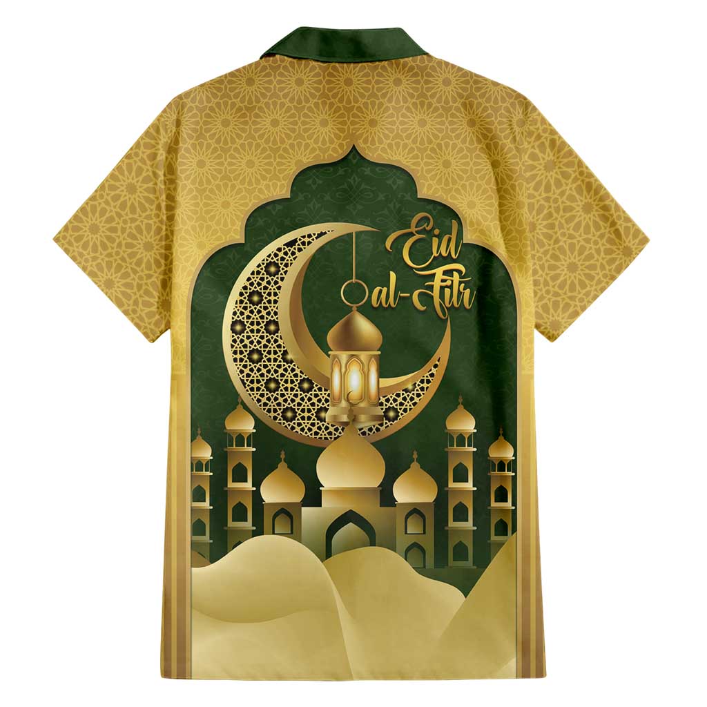 Eid al-Fitr Family Matching Short Sleeve Bodycon Dress and Hawaiian Shirt Khair Mubarak Islamic Pattern