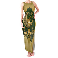 Eid al-Fitr Family Matching Tank Maxi Dress and Hawaiian Shirt Khair Mubarak Islamic Pattern