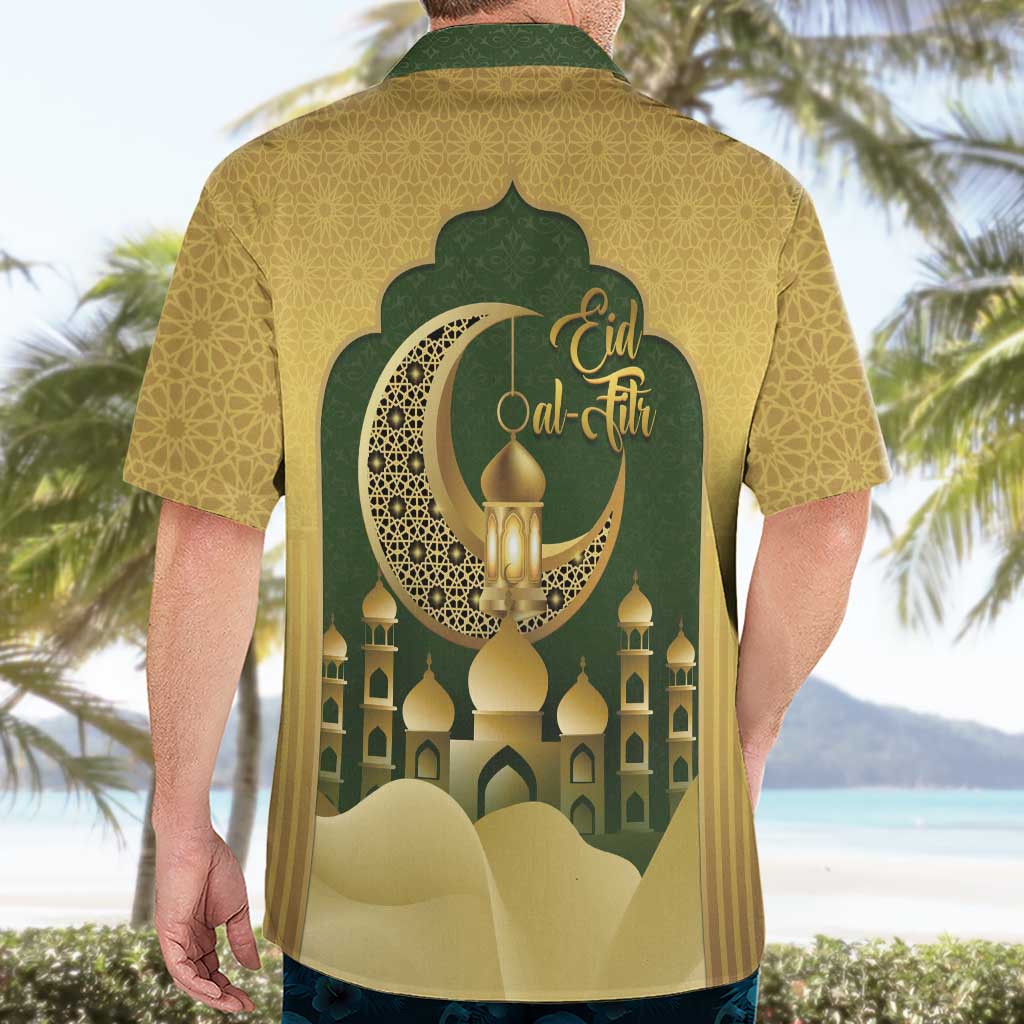 Eid al-Fitr Hawaiian Shirt Khair Mubarak Islamic Pattern