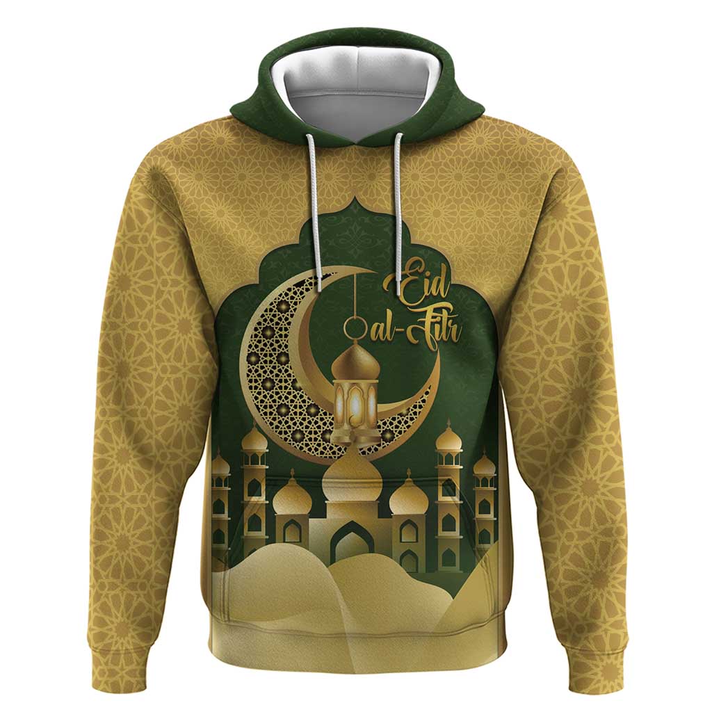 Eid al-Fitr Hoodie Khair Mubarak Islamic Pattern