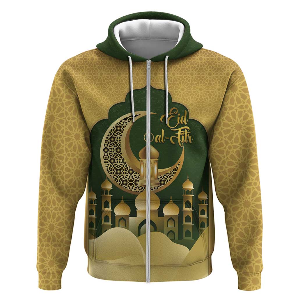 Eid al-Fitr Hoodie Khair Mubarak Islamic Pattern