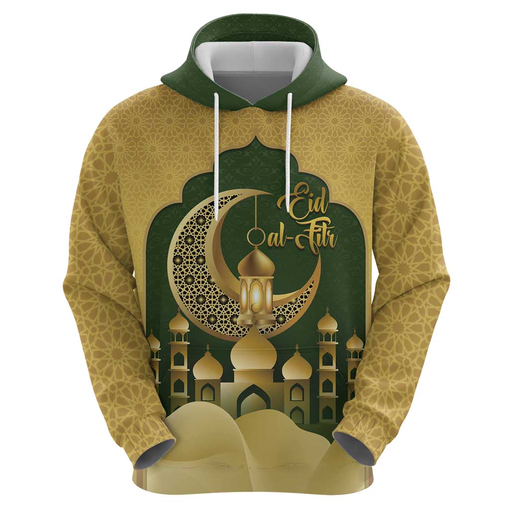 Eid al-Fitr Hoodie Khair Mubarak Islamic Pattern