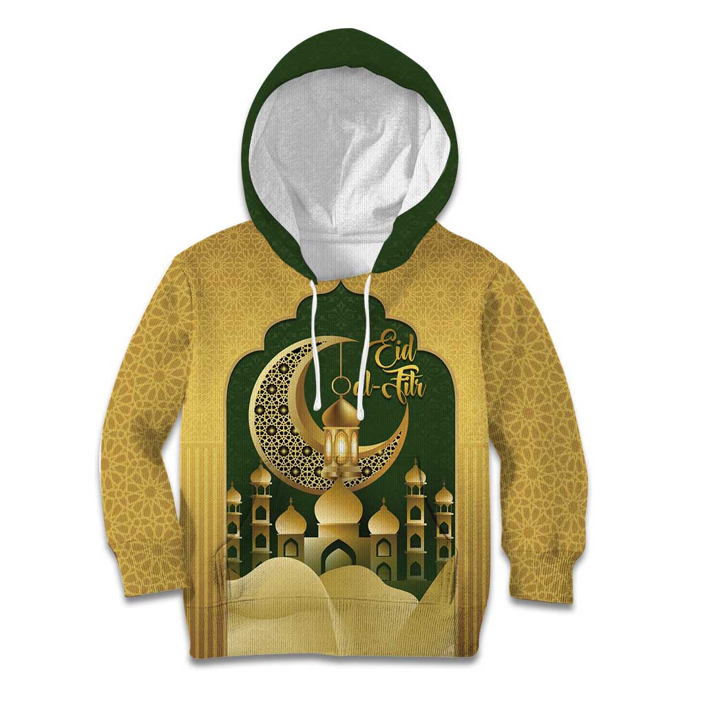 Eid al-Fitr Kid Hoodie Khair Mubarak Islamic Pattern