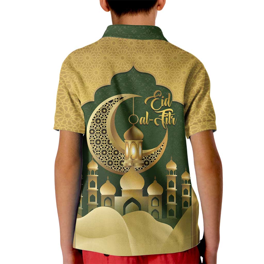 Eid al-Fitr Kid Polo Shirt Khair Mubarak Islamic Pattern