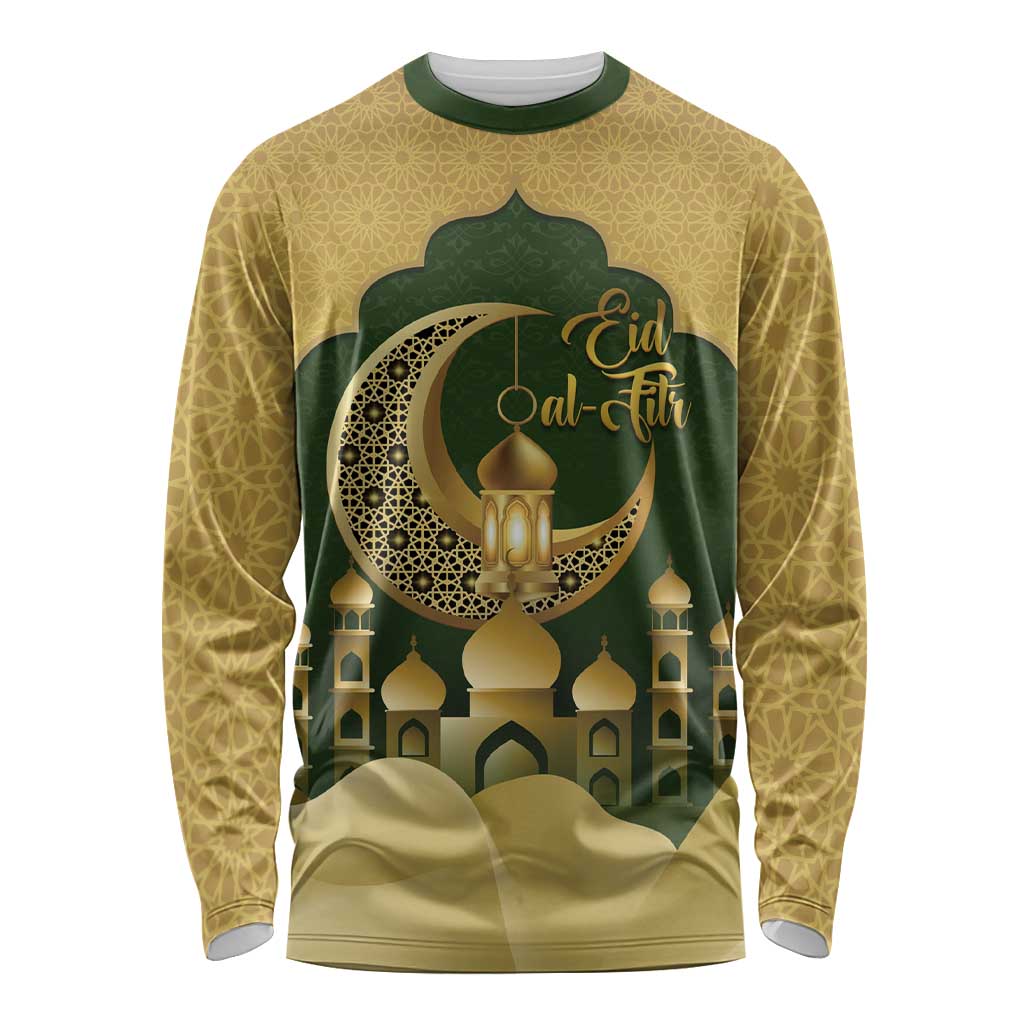 Eid al-Fitr Long Sleeve Shirt Khair Mubarak Islamic Pattern
