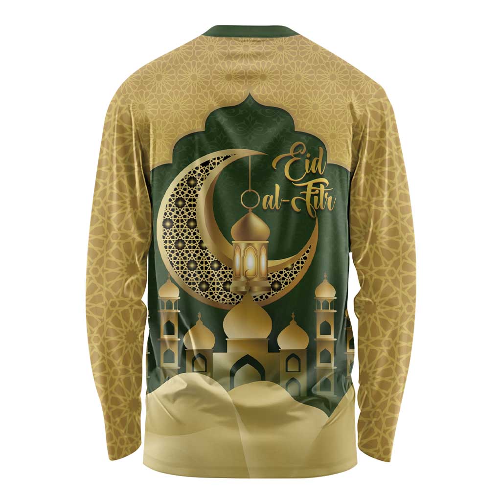 Eid al-Fitr Long Sleeve Shirt Khair Mubarak Islamic Pattern
