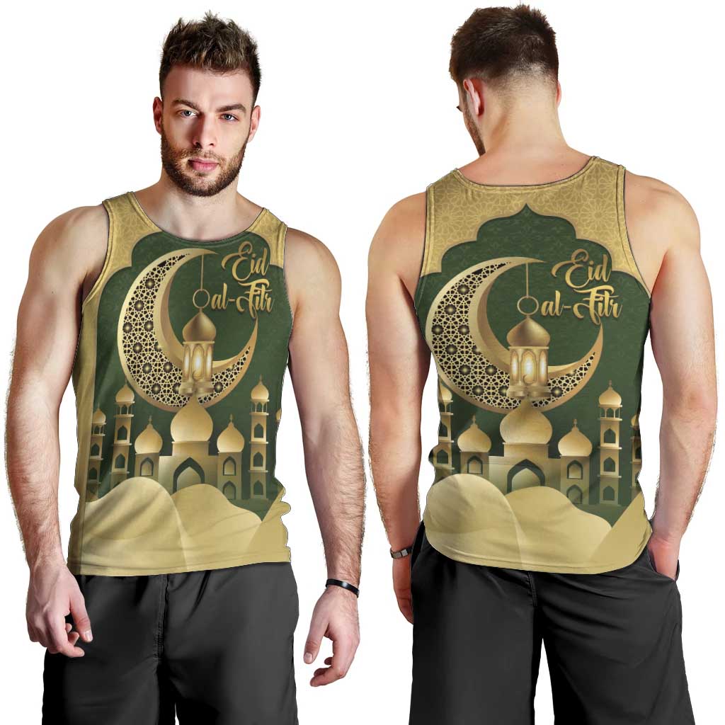 Eid al-Fitr Men Tank Top Khair Mubarak Islamic Pattern