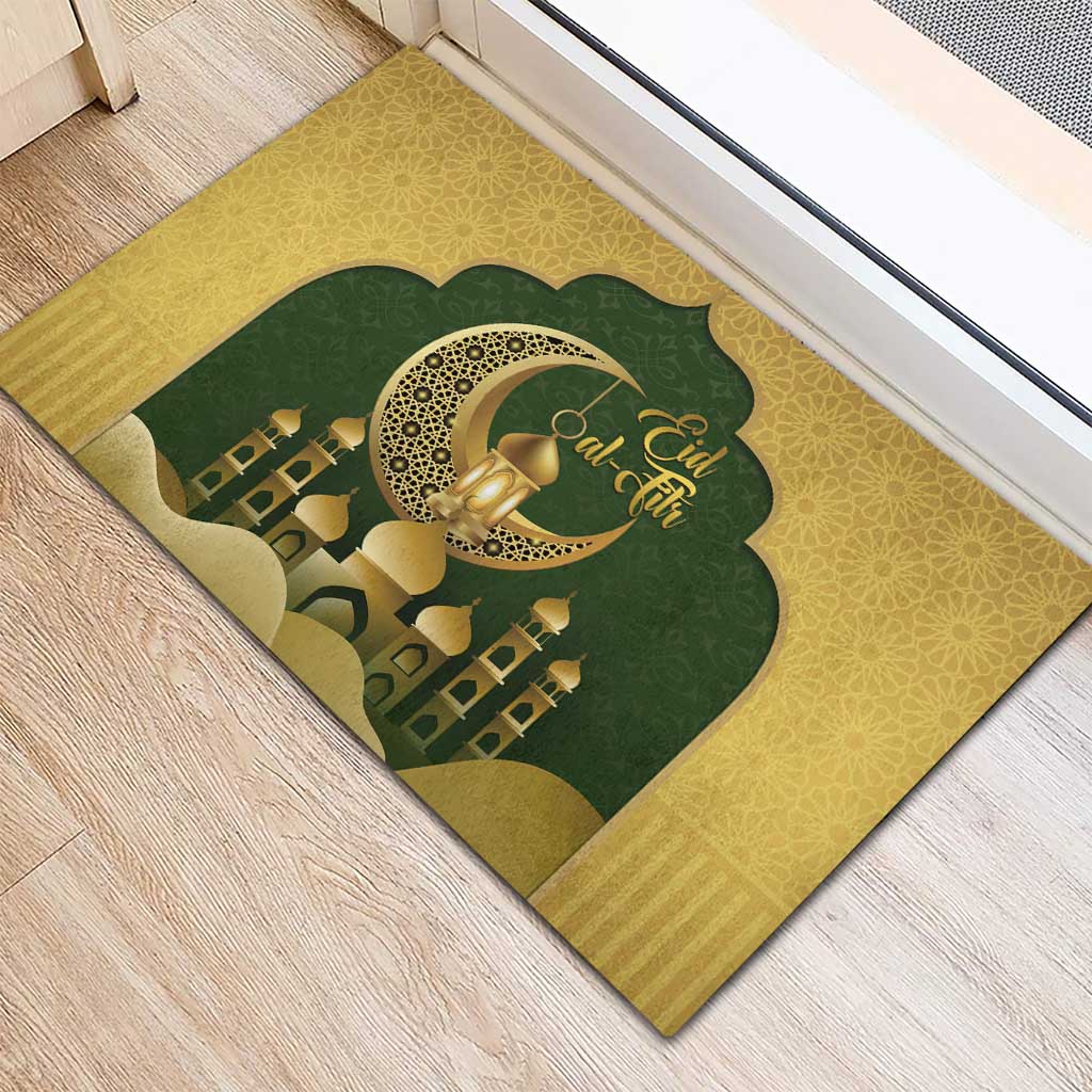 Eid al-Fitr Rubber Doormat Khair Mubarak Islamic Pattern