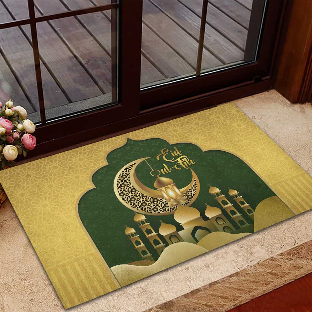 Eid al-Fitr Rubber Doormat Khair Mubarak Islamic Pattern