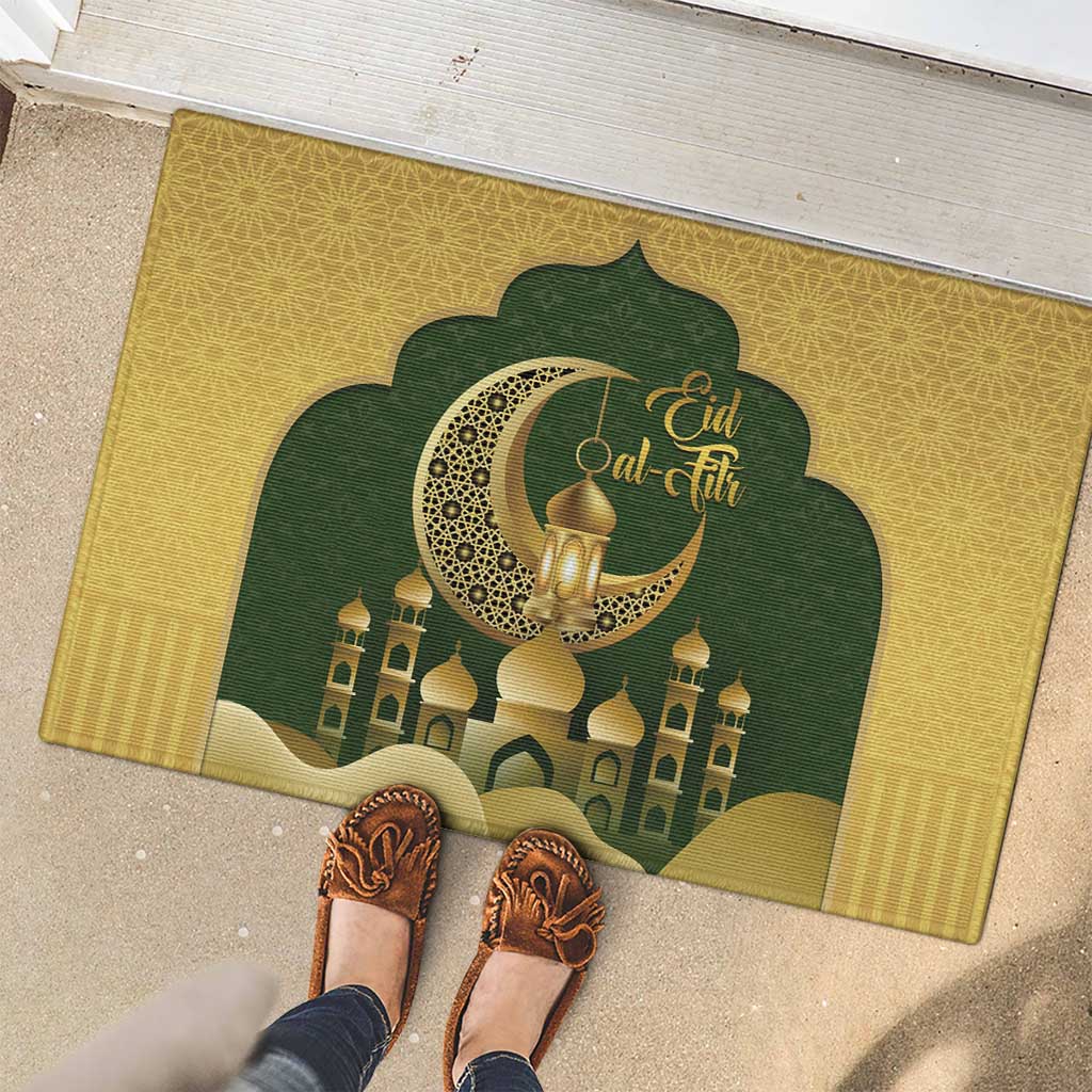 Eid al-Fitr Rubber Doormat Khair Mubarak Islamic Pattern