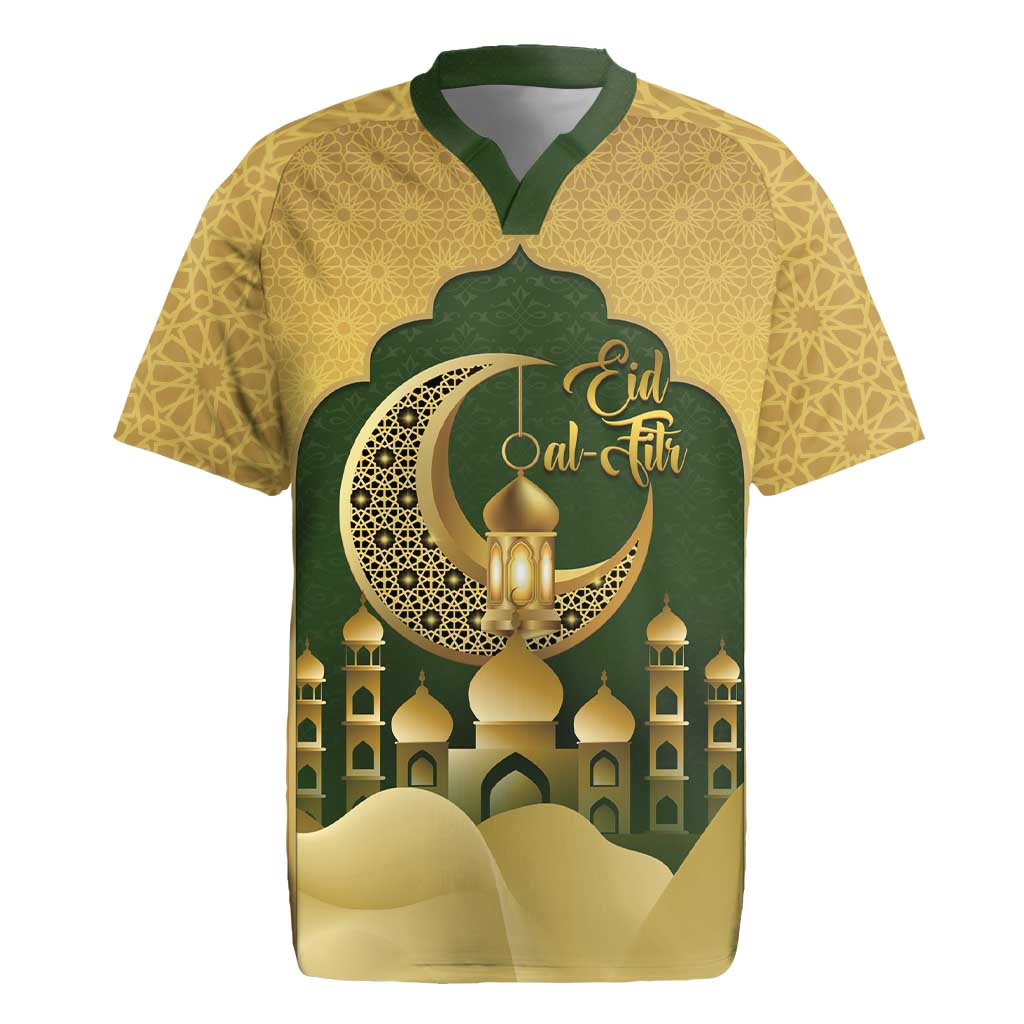 Eid al-Fitr Rugby Jersey Khair Mubarak Islamic Pattern