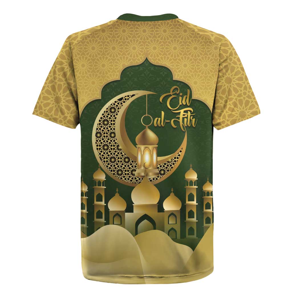 Eid al-Fitr Rugby Jersey Khair Mubarak Islamic Pattern