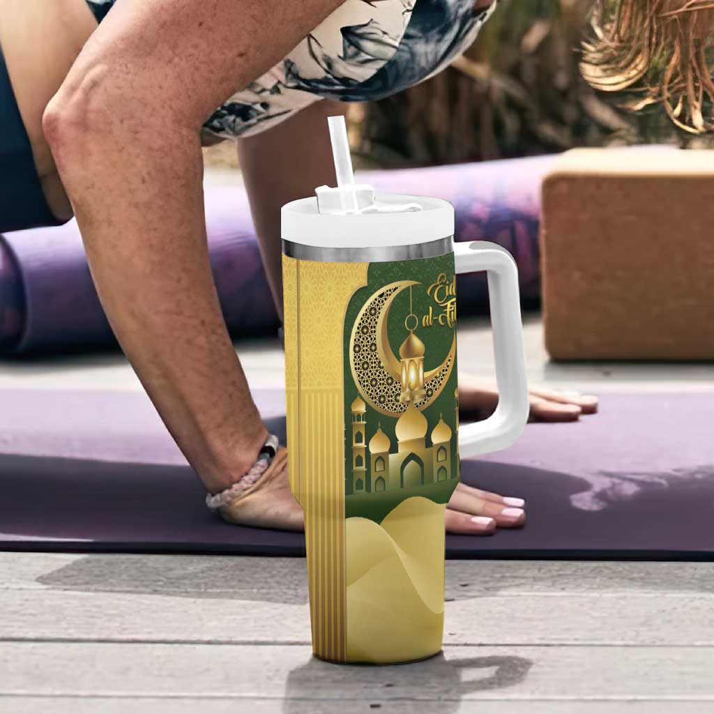 Eid al-Fitr Tumbler With Handle Khair Mubarak Islamic Pattern