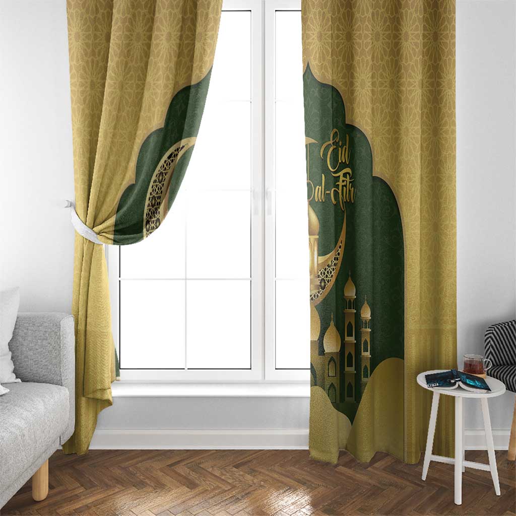 Eid al-Fitr Window Curtain Khair Mubarak Islamic Pattern
