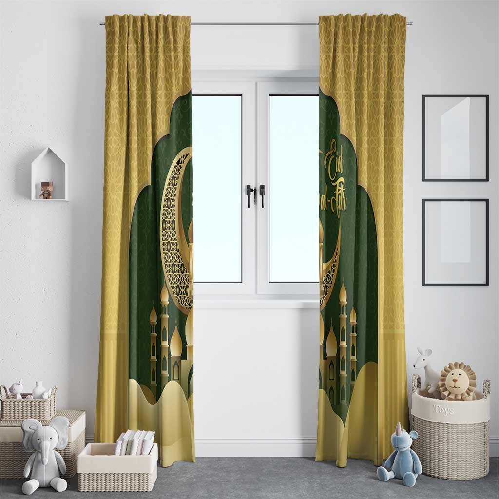 Eid al-Fitr Window Curtain Khair Mubarak Islamic Pattern