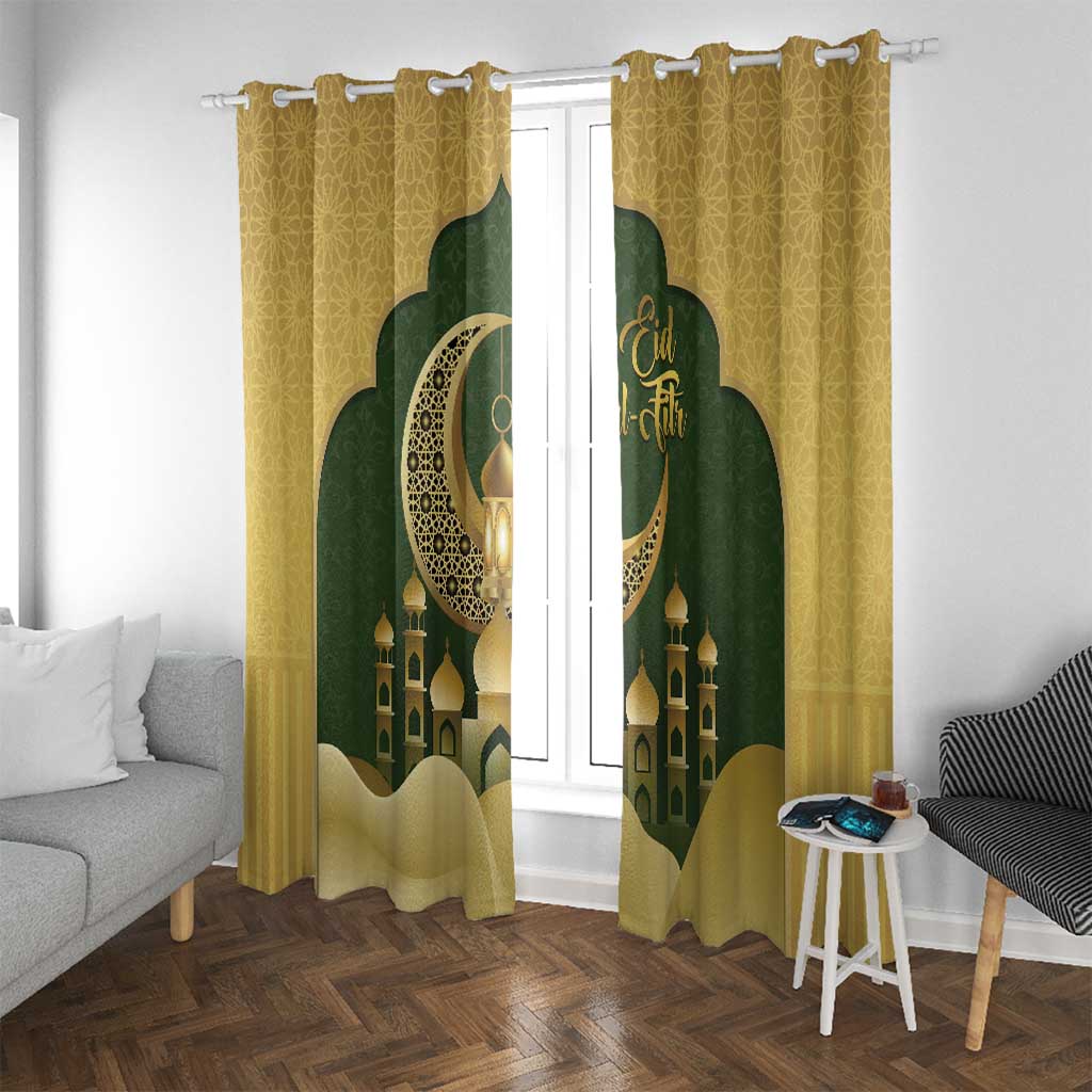 Eid al-Fitr Window Curtain Khair Mubarak Islamic Pattern