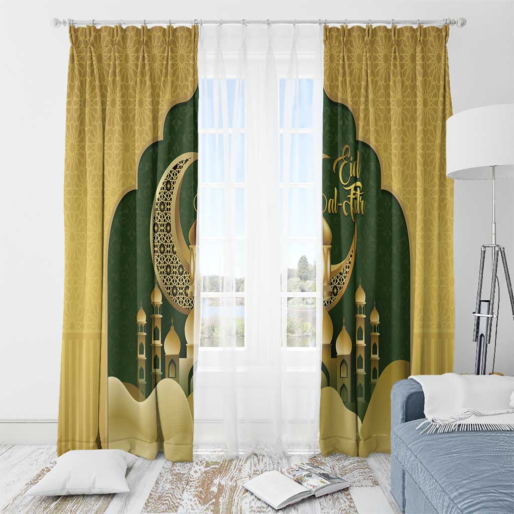 Eid al-Fitr Window Curtain Khair Mubarak Islamic Pattern