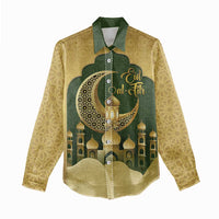 Eid al-Fitr Women Casual Shirt Khair Mubarak Islamic Pattern
